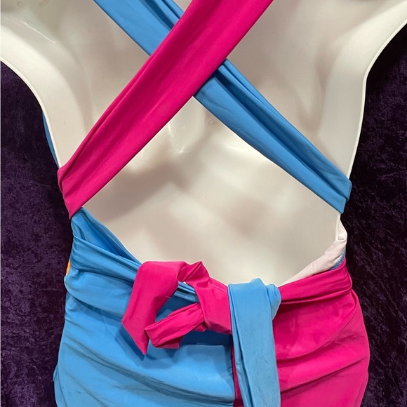 One Piece Colorful Bathing Suit - Picture 2 of 7